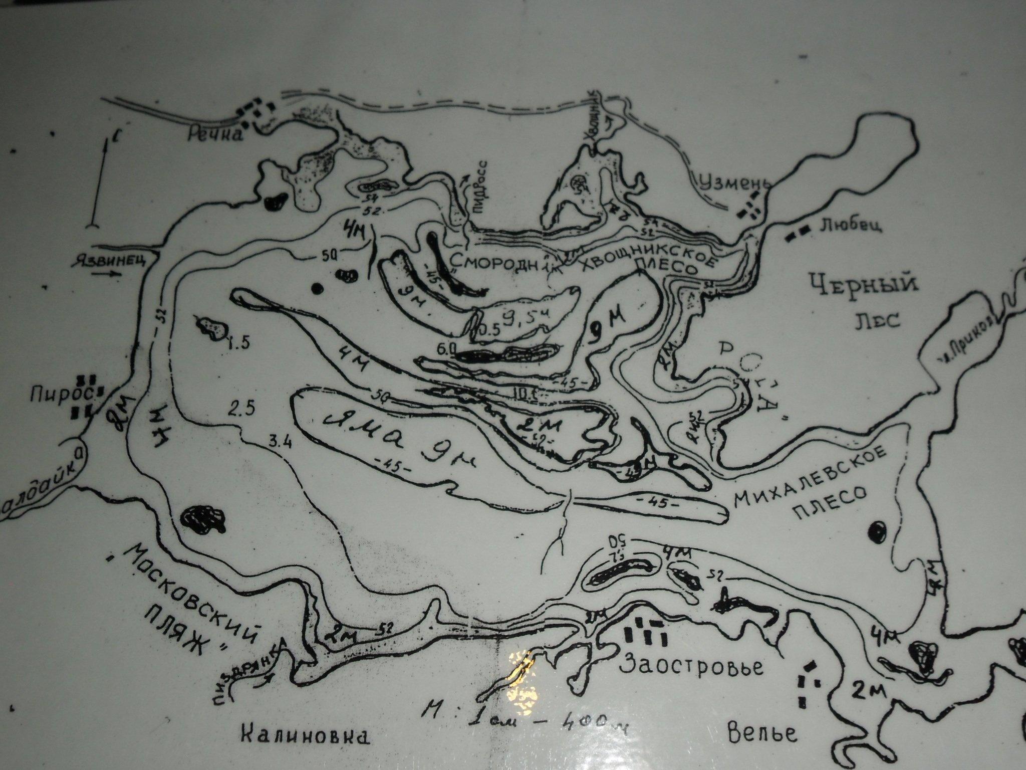 Озеро Пирос Тверская область карта глубин